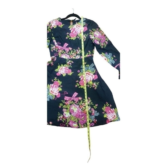 Betsey Johnson Black Floral Bell Sleeve Dress - Size 2 - Picture 9 of 11